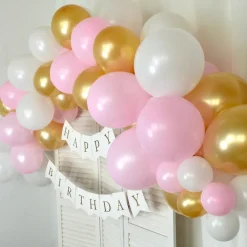 Ballongirlanden-Kit DIY Gold-Rosa