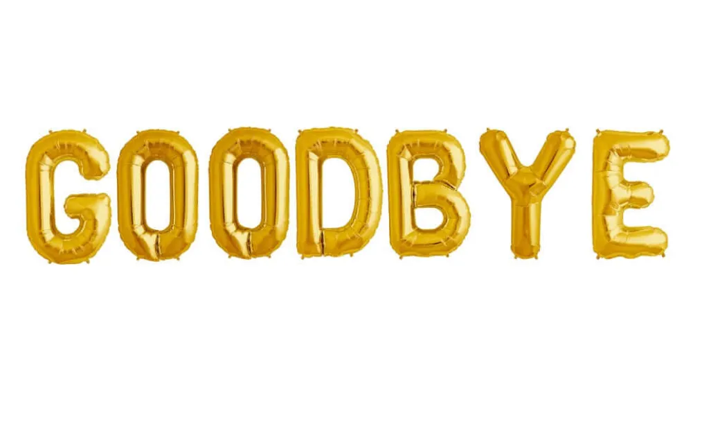 Ballonschriftzug "Goodbye"