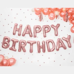 Ballonschriftzug "Happy Birthday" Roségold