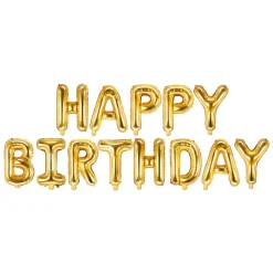 Ballonschriftzug "Happy Birthday" Gold