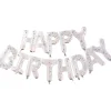 Ballonschriftzug "Happy Birthday" Konfetti Transparent