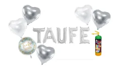 Ballon-Set Taufe Silber