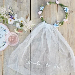 Blumenkranz mit Schleier "bride to be"