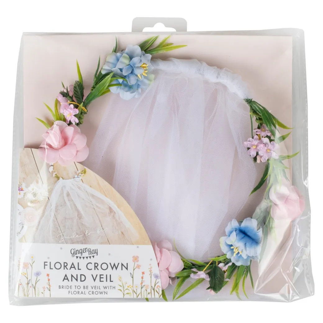 Blumenkranz mit Schleier "bride to be"