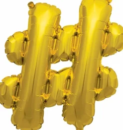 Buchstaben Ballon #-Hashtag Gold