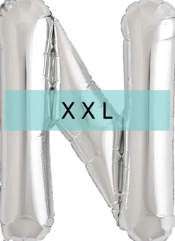 Buchstaben Ballon N XXL Silber