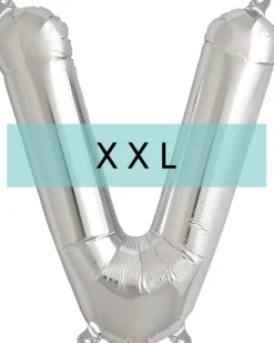 Buchstaben Ballon V XXL Silber