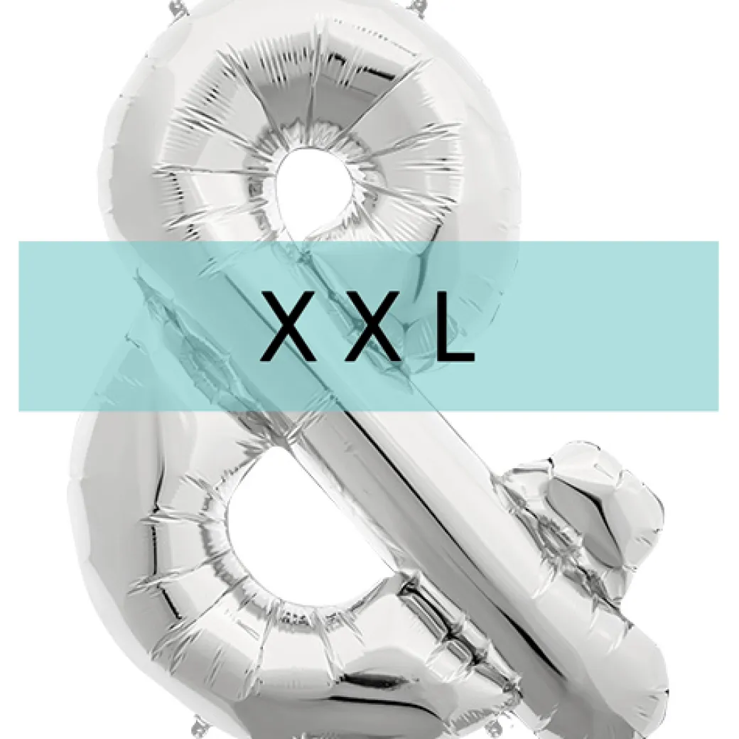 Buchstaben Ballon &-Zeichen XXL Silber