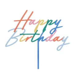 Caketopper "Happy Birthday" Bunt XL