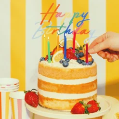 Caketopper "Happy Birthday" Bunt XL