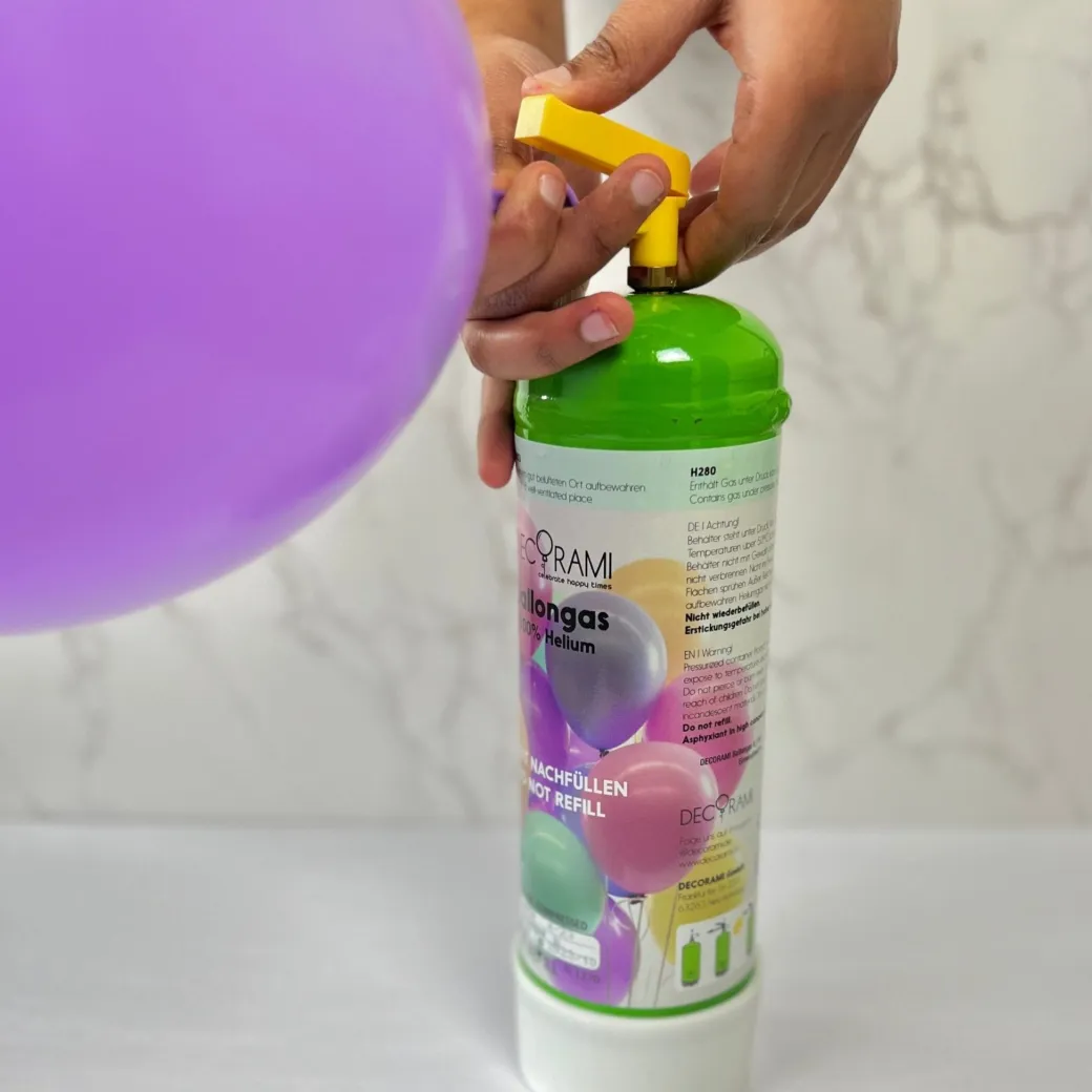 DECORAMI Helium - Ballongas-Einwegflasche Größe M 0,11m³ | 10 Ballons