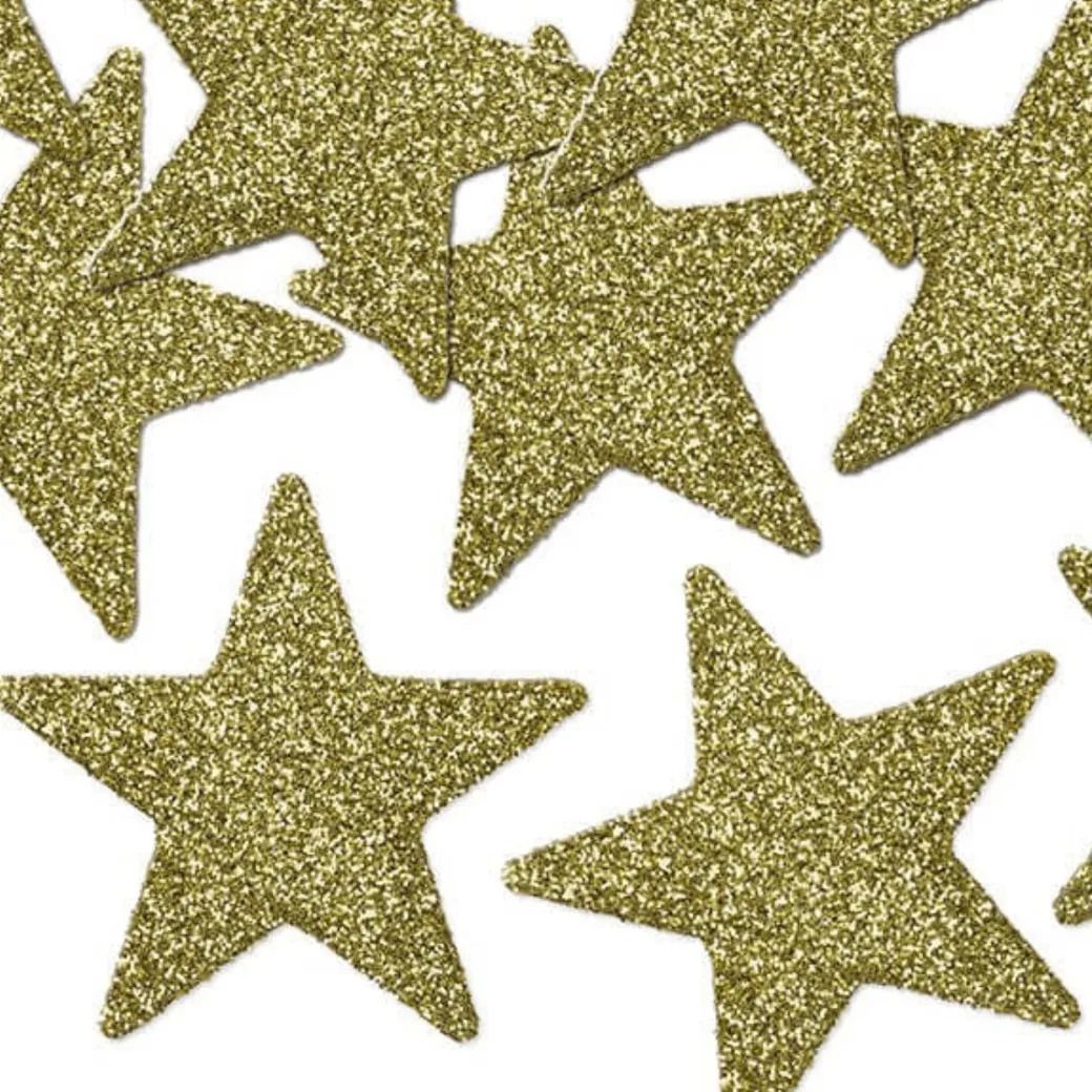 Deko Sterne Glitzer-Gold