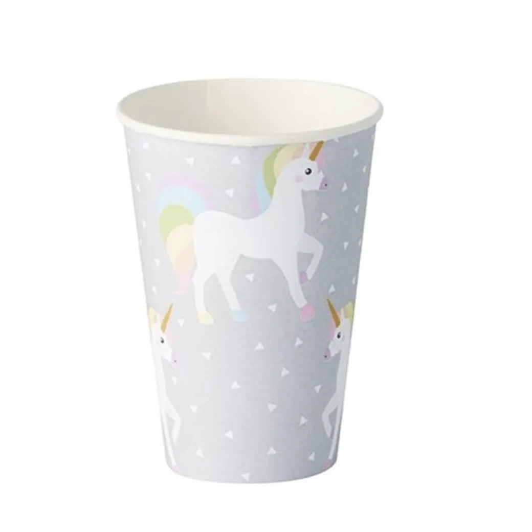 Eco-Pappbecher Einhorn 10 Stk.