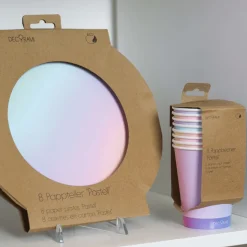 Eco-Pappteller Pastell 8+1 Stk.