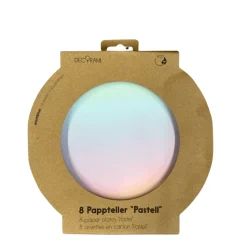 Eco-Pappteller Pastell 8+1 Stk.