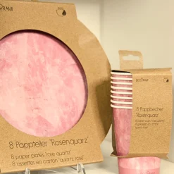 Eco-Pappteller Rosenquarz 8+1 Stk.