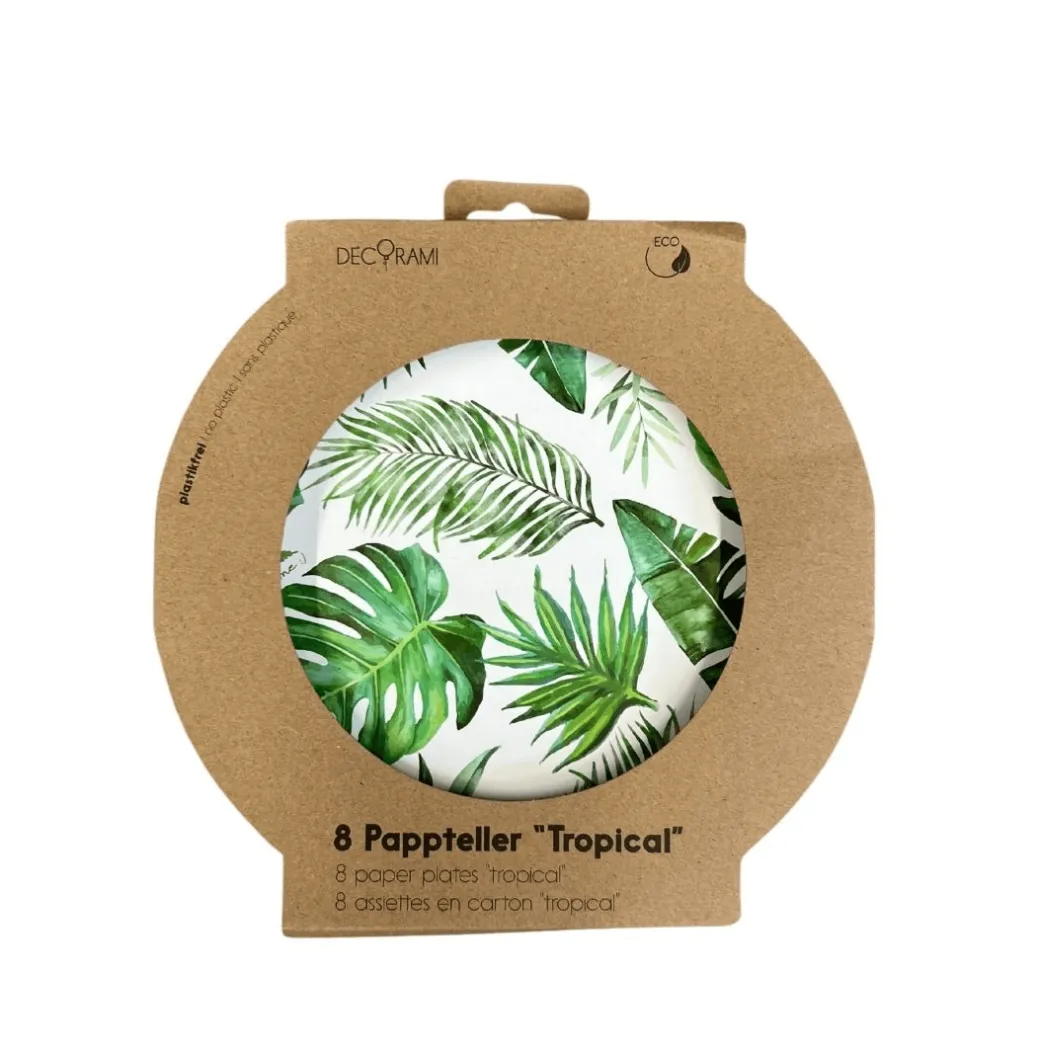 Eco-Pappteller Tropical 8+1 Stk.