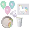Eco-Partygeschirr-Gesamt Set Einhorn