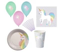 Eco-Partygeschirr-Gesamt Set Einhorn