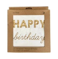 Eco-Servietten "Happy Birthday" Sparkle 20+1 Stk.