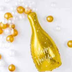 Folienballon Flasche Happy New Year Gold