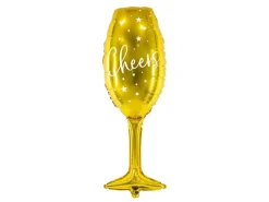 Folienballon Glas Cheers Gold