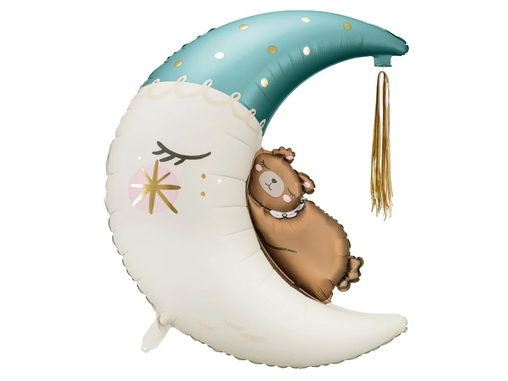 Folienballon Teddy auf Mond XXL
