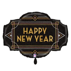 Folienballon XL "Happy New Year" Schwarz
