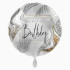 Geburtstagsballon "Happy Birthday" Liquid Silver