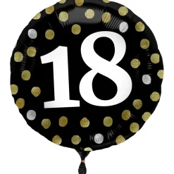 Geburtstagsballon "18" Happy Birthday Sparkles