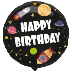 Geburtstagsballon "Happy Birthday" Weltraum