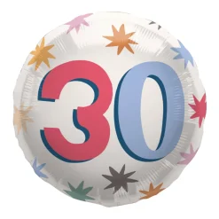 Geburtstagsballon "30" Happy Birthday Bunt