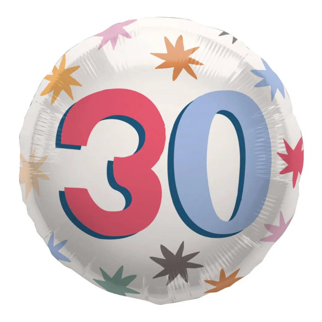 Geburtstagsballon "30" Happy Birthday Bunt