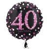 Geburtstagsballon "40 Happy Birthday" Pink Celebration