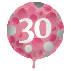 Geburtstagsballon "30 Happy Birthday" Pink
