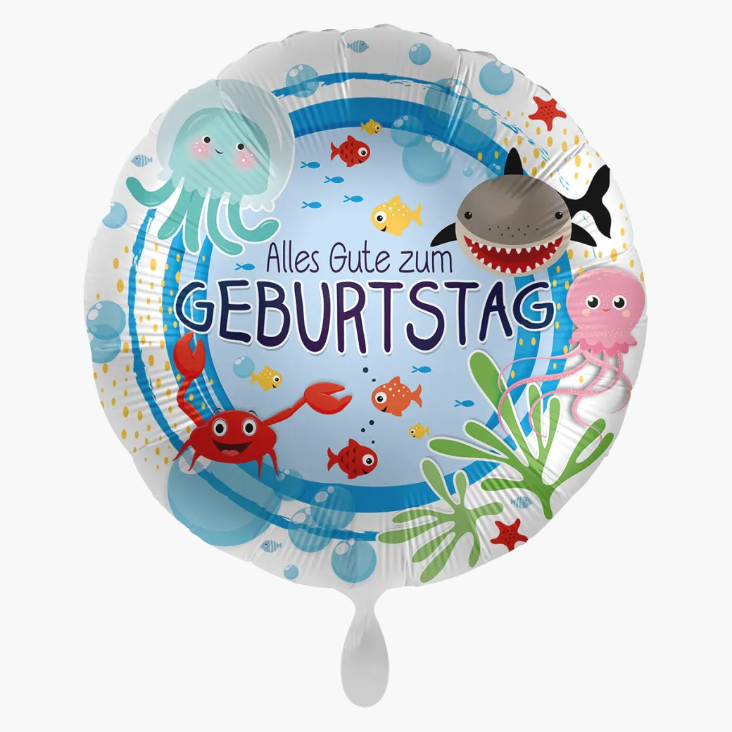 Geburtstagsballon Unterwasserwelt "Alles Gute zum Geburtstag"