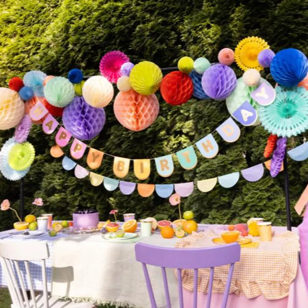 Girlande "Happy Birthday" Bunt
