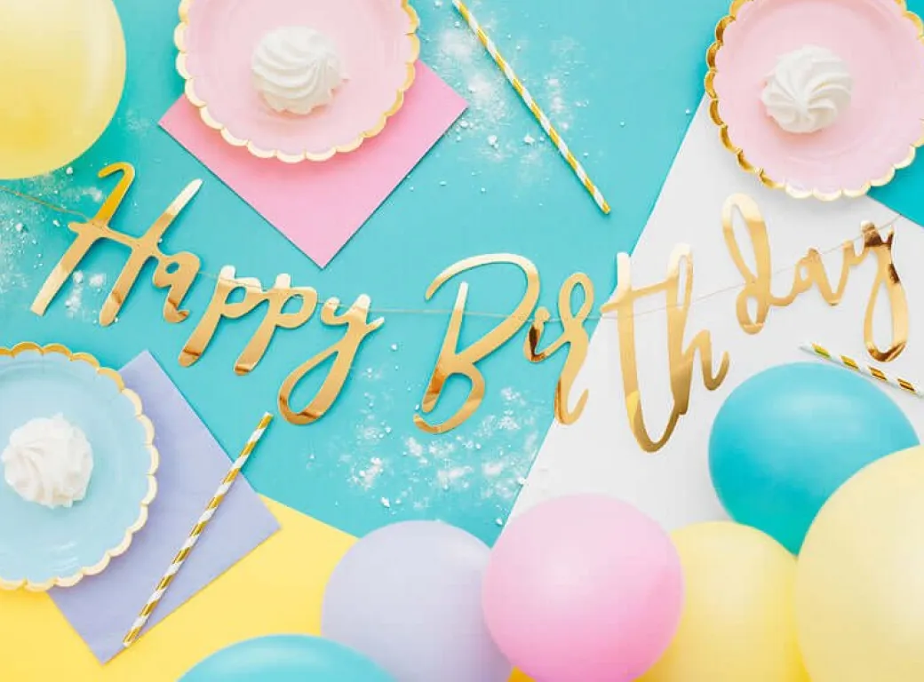 Girlande "Happy Birthday" Gold