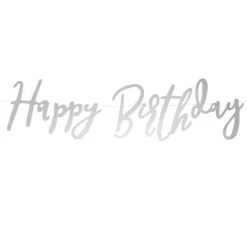 Girlande "Happy Birthday" Silber