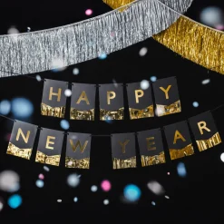 Girlande "Happy New Year" mit Fransen