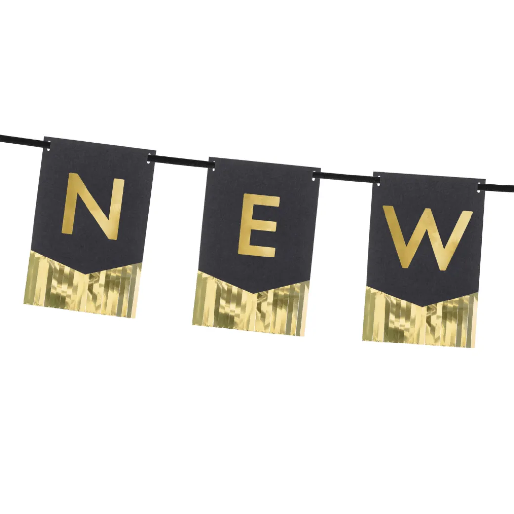 Girlande "Happy New Year" mit Fransen