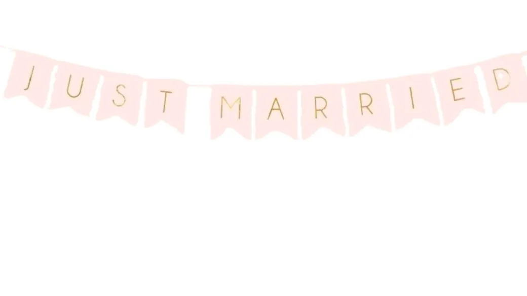 Girlande "Just Married" Rosa