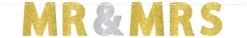 Girlande "Mr & Mrs" Gold Silber