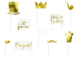 Gold Photo Booth Props Hochzeit (10 tlg.)