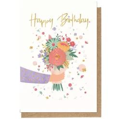 Grußkarte "Happy Birthday" Blumen