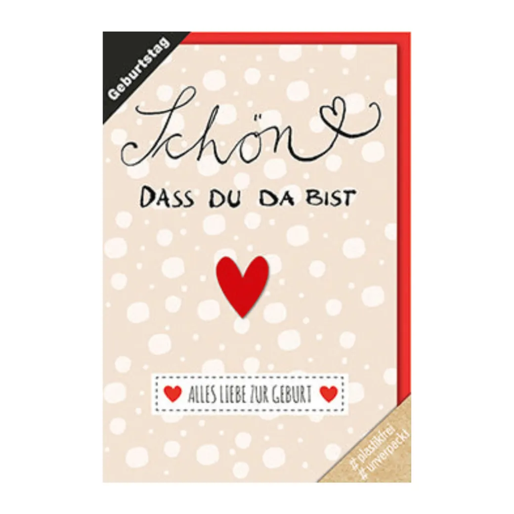 Grußkarte "Schön, dass du da bist - Alles Liebe zur Geburt"