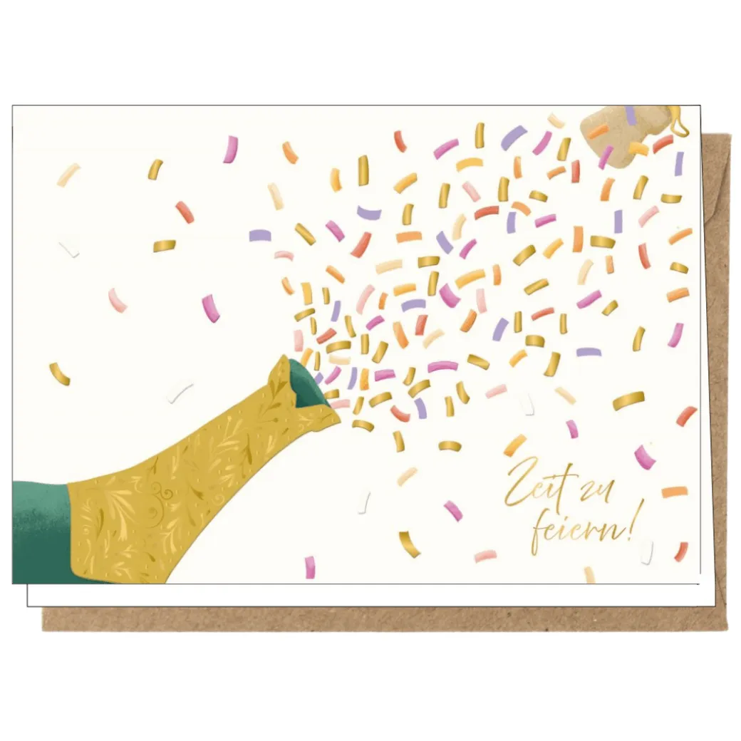 Grußkarte "Zeit zu feiern!" Champagner