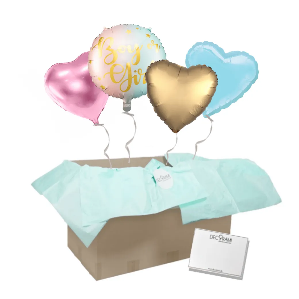 Heliumballon-Geschenk "Boy or Girl?" Gender Reveal