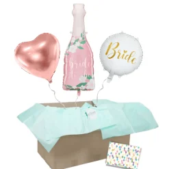 Heliumballon-Geschenk Champagnerflasche "Bride to be"