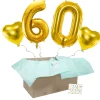 Heliumballon-Geschenk 60. Geburtstag Set Deluxe Gold